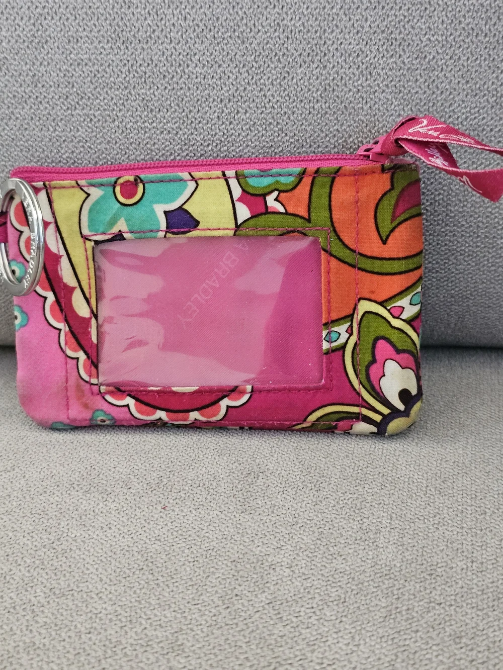 Vera Bradley Hot Pink Floral ID Card Holder Wristlet - Picture 1 of 5